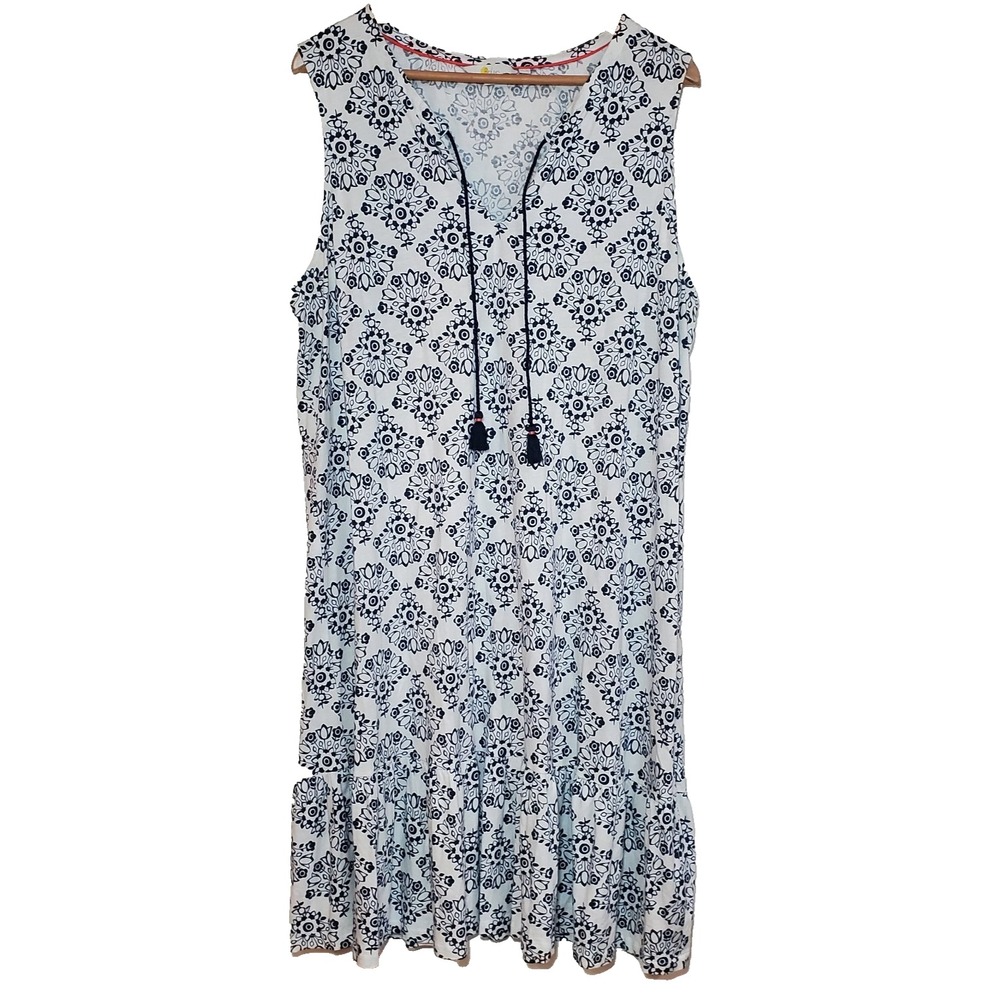 Boden Arabella Jersey Dress Navy White Floral 18L US 22L UK Cotton Modal
